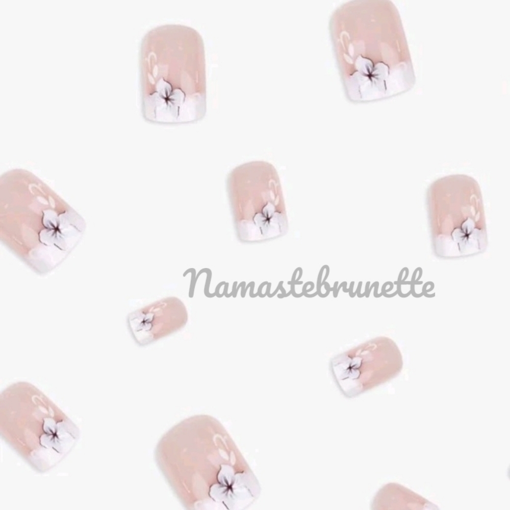 2/$16 Floral French Manicure Press On Nails - Picture 5 of 10